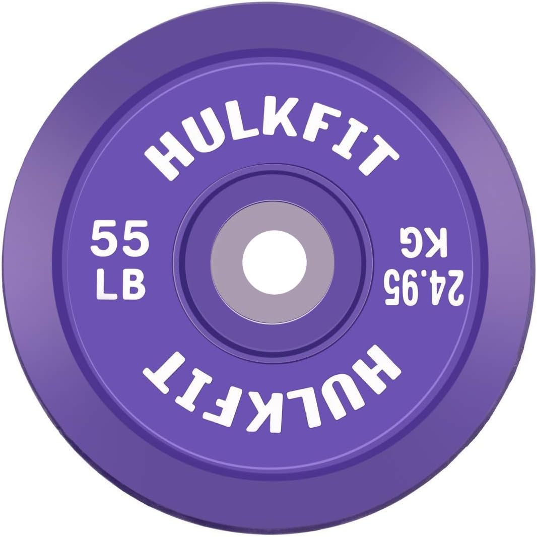 HulkFit Olympic 2-Inch Rubber Bumper Plate with Stainless Steel Insert