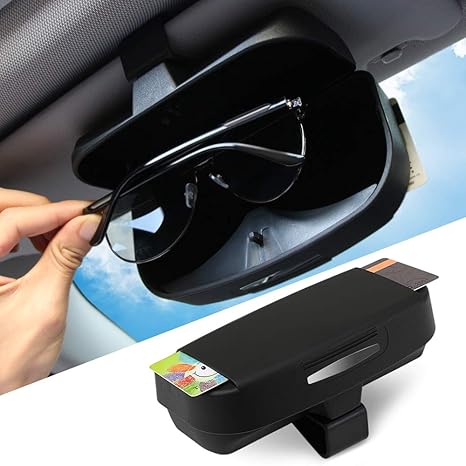 Car Sun Visor Glasses Box Case Ticket Receipt Clip Storage Holder Fit Tesla Model 3 Tesla Model S And Model X 2017 2018 2019 Accessories Black