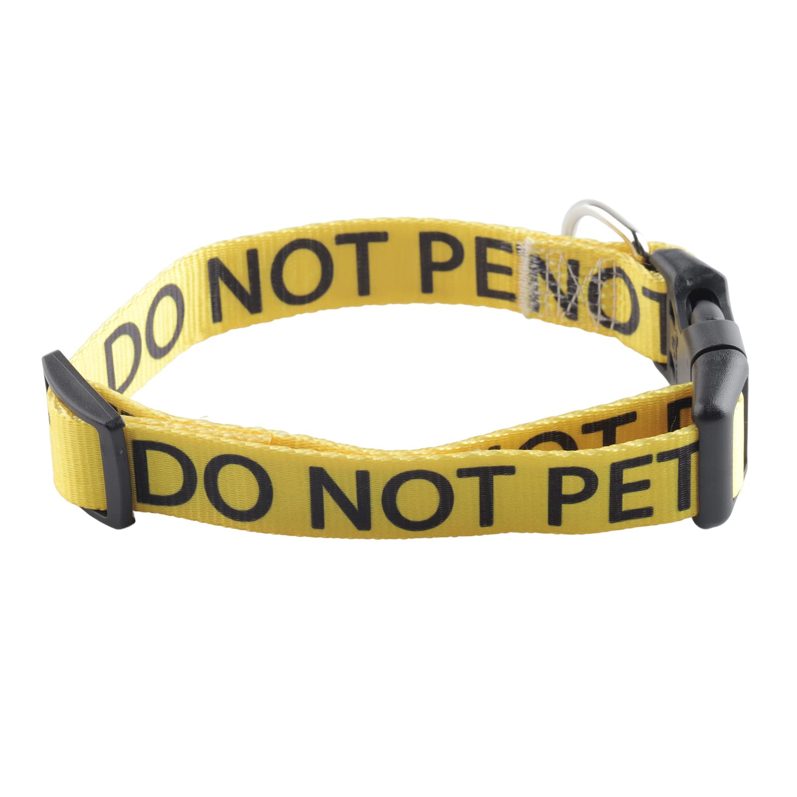 CENWA Do Not Pet/Caution Dog Collar - Yellow, Polyester, Unique 'Do Not Pet/Caution' Print on Both Sides