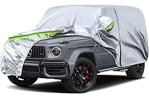 SPORTULI Waterproof Car Covers Replace for 2004-2025 Mercedes Benz G-Class 500 550 650, 6 Layers Silver All Weather Car Cover with Zipper Door & Windproof Bands for Snow Rain Dust Protection