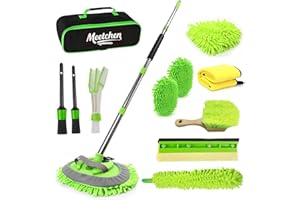 Meetchen Car Cleaning Kit 62" Car Wash Brush Mop Kit with Long Handle and Car Detailing Kit for Cars, Trucks, SUVs, RVs, Cara