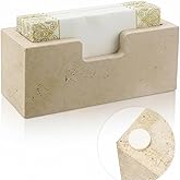 Beeveer Natural Travertine Guest Towel Holder Disposable Napkin Tray Dinner Paper Hand Basket for Bathroom Kitchen Restaurant Table Countertop (Guest Towel Holder)