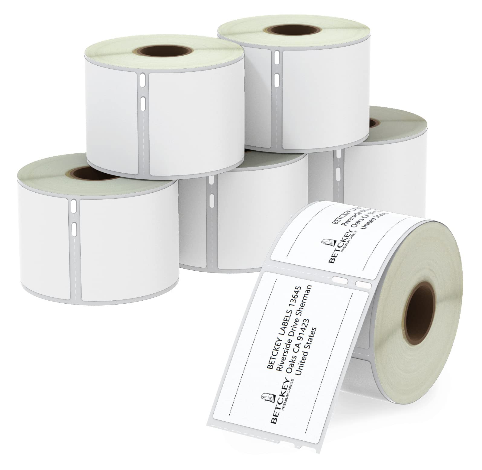 BETCKEY - 6 Rolls 99015 Self-Adhesive Labels Compatible with DYMO S0722440, 54mm x 70mm, 2400 Multi-Purpose Labels Compatible with DYMO LabelWriter 450, 4XL, NOT Fit 550 or 5XL