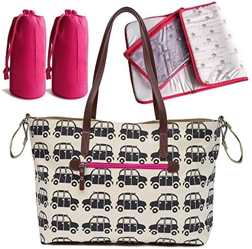 black and pink changing bag