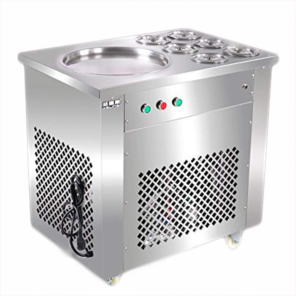 JIAWANSHUN Commercial Fried Ice Cream Machine Ice Cream Roll Making Machine 110V 740W Pan Size 35cm