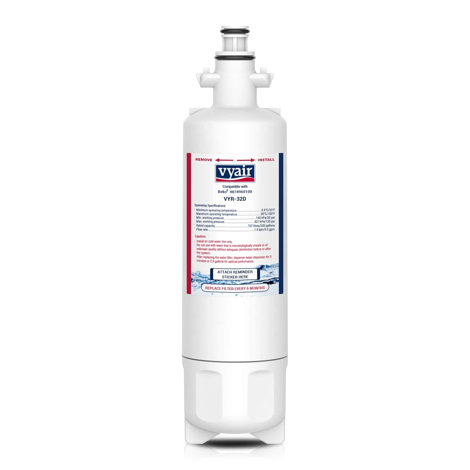 Vyair vyr-32d agua filtro de frigo para Beko 9256712, 4346650401 ...