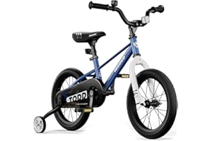 lecoco Kids Bike for Boys Girls, 14 16 18 Inch Children's Bicycle with Training Wheels Pedal Brakes Handbrake & Kickstand Training Bike for Kids and Toddler Multiple Color