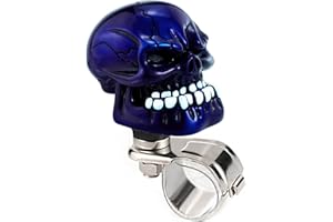 Arenbel Steering Wheel Turning Booster Skull Car Suicide Spinner Driving Assist Grip Handle Brody Knob Fit Most VehiclesTrucks Boats, Blue