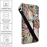 XYZ® Moto Droid Turbo 2 Case (Verizon) Motorola Slim Leather Luxury Flip Design Wallet Pouch Case (Colorful Tree)