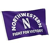 Desert Cactus Northwestern University Flag - 3 x 5 Feet NU Wildcats Banner, Indoor/Outdoor Durable Fabric Display (Style D)
