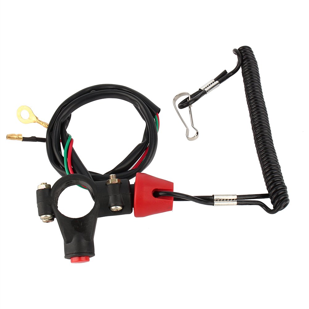 Engine Kill Switch, Universal Safety Tether Lanyard 12V with 2 Wires for Boat Owners, Motorcyclists, ATV Riders and Snowmobile Enthusiasts