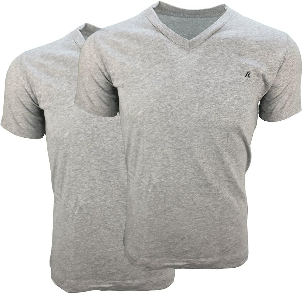 Replay 2 Pack Plain Grey VNeck TShirts M3589 Amazon.co.uk Clothing