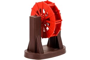 LOGOFUN Simulated Water Wheel Model Plastic Water Wheel Prop Waterfall Fountain Accessory for Micro Landscaping Decorations 8.89X7.34X5.33cm/3.5X2.9X2.1in