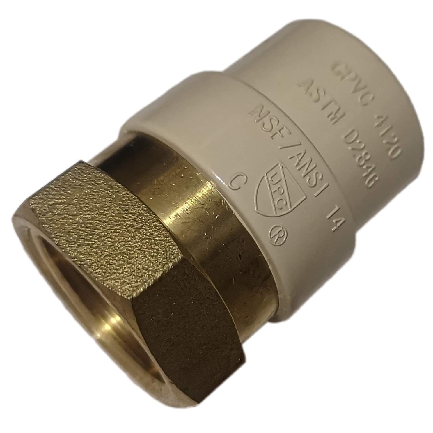 Photo 1 of XFITTING 10 Pieces in Female NPT x in CPVC Adapter, in CPVC Female Adapter, Brass, 10 Packs, 0.75 Inch