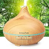 300ml Essential Oil Diffuser Wood Grain with Skid Resistance and Noise Reduction Design InnooCare Cool Mist Humidifiers Ultrasonic, Aroma Diffuser for Office Home Living Room Bedroom Yoga SPA