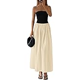 PRETTYGARDEN Women 2026 Summer Elegant Strapless Maxi Dress Tube Top Dress A Line Flowy Long Wedding Party Cocktail Dresses