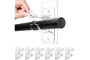 1 Pair Non Drilling Curtain Rod Bracket Self-Adhesive Rod Bracket Curtain Hook No Drilling Required