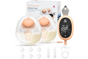 HORIGEN Wearable Hands Free Breast Pump D6, Portable Low Noise Breastfeeding Pump with 3 Modes & 9 Levels, Strong Suction Discreet Electric Breast Milk Pump, 15-25mm Double-Sealed Flange