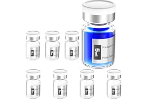 Biomed Solutions Empty Sterile Vial Sealed with Butyl Rubber Stopper and Flip Top Closure,Type 1 Borosilicate Glass Tubing,Individually Packed (5mL 8Pcs Clear)