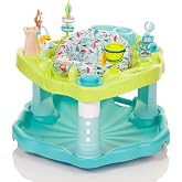 Evenflo Exersaucer Seaside Splash Activity Center | 3 Height Modes up to 30 in., Ages 4-12 Months, 7 Interactive Toys, Dishwasher Safe Tray, Machine Washable Seat Pad