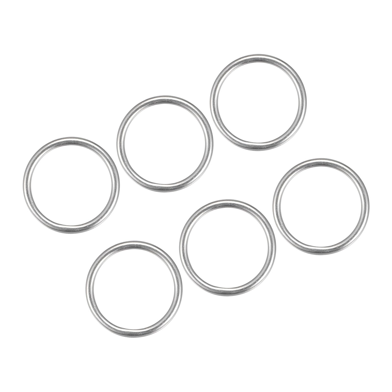 METALLIXITY 316 Stainless Steel O Rings (20x4mm) 6pcs, Welded Round Ring - for Ropes, Hanging Objects