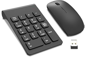 TRELC Wireless Numeric Keypad, Mini 2.4G 18 Keys Number Pad, Portable Silent Financial Accounting Numeric Keypad Keyboard Ext