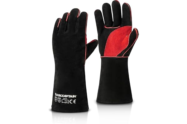 ARCCAPTAIN Welding Gloves, Heat/Fire Resistant Leather 16 inches Gloves for Stick,Mig,Tig,Forge,Grill,BBQ,Wood Stove