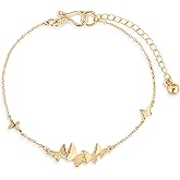 DEMDACO Women's Everyday Fashion Bracelet, 6.5 Inch Gold-Plated, Butterfly Cluster