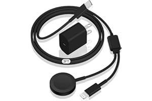 QZVOO Apple Watch Charger USB C for iPhone&Watch, [Apple MFi Certified] 2-in-1 iWatch Charger Fast Charging Cable 6ft with 20W Fast Charger Block for Watch Series Ultra 9 8 7 6 5 4 3 SE & iPhone 14/13-Black