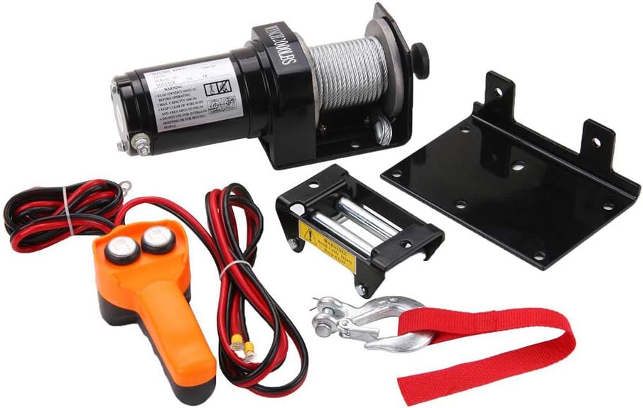 XINGXINGNS 1500 lbs/680 kg Load Capacity Electric Winch Kit, Waterproof IP67 Electric Winch, with Corded Control