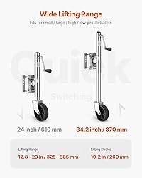 VEVOR Trailer Jack with Wheel, 1000 lbs Load