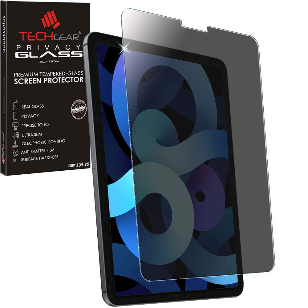 TECHGEAR Anti Spy iPad Air 4, 4th Generation, PRIVACY Glass Edition, Tempered Glass Screen Protector [9H Toughness] [Scratch-Resistant] [No-Bubble] Designed For iPad Air 10.9" 2020