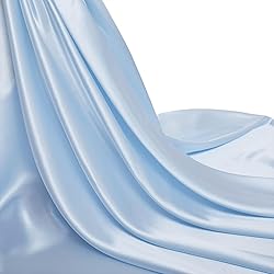 Light Blue Silk Satin Fabric 5 Yards
