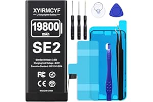 XYIRMCYF 19800mAh Super Capacity Battery Compatible with iPhone SE2 (SE 2020 2nd Generation), 0 Cycle Li-Polymer Replacement Battery for iPhone SE 2020, with Professional Repair Tool Kit