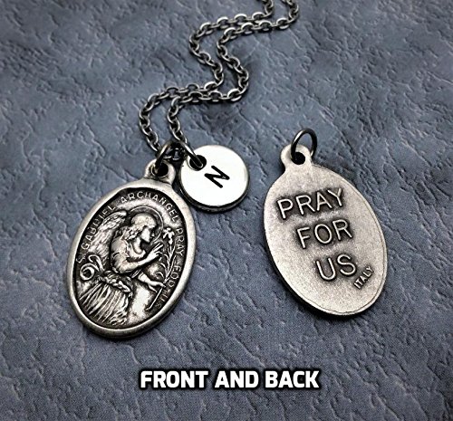 image for Charisma Bijou Personalized Archangel Gabriel Necklace. Patron Saint o