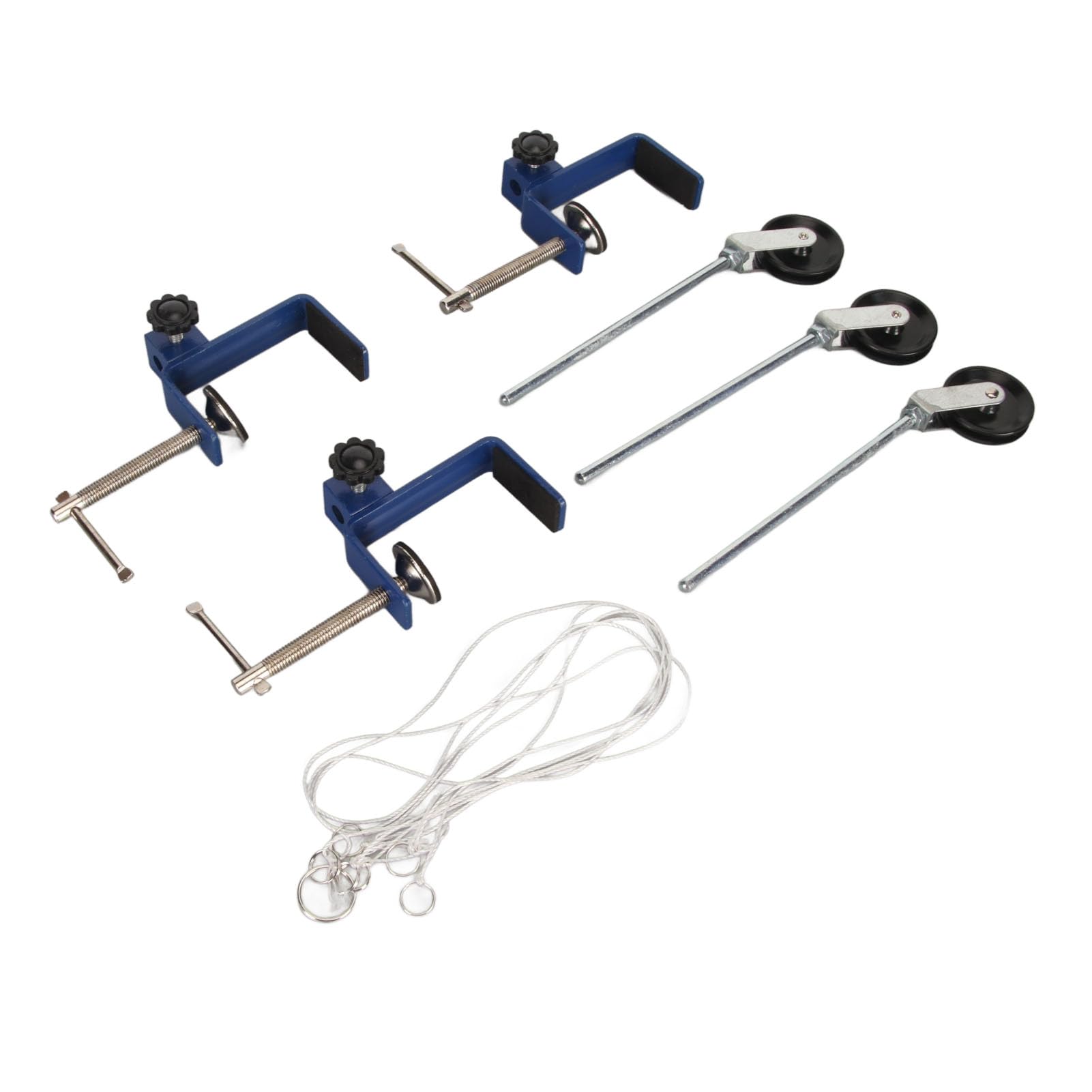 Rod and Pulley Kit, Metal Bench Clamp, Physics Teaching Laboratory Table Mounting Clamp, for Laboratory School Testing Institution