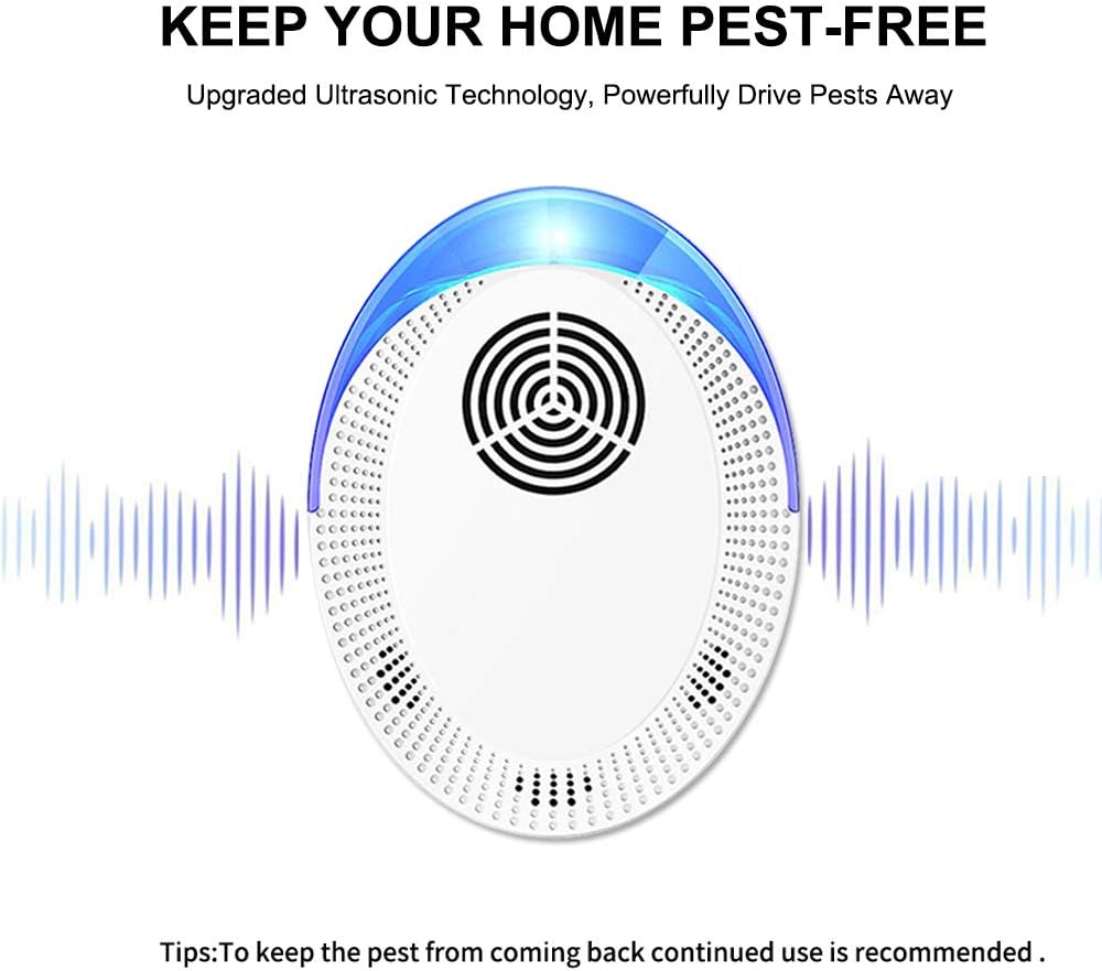 Ultrasonic Pest Repeller 6 Pack, Ultrasonic Pest Repellent, Indoor Pest Control Electronic Plug in, Insect Repellent for Home, Office, Kitchen, Warehouse, Hotel: Health & Personal Care