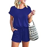 ANRABESS Rompers for Women Summer 2026 Casual Dressy One Piece Tshirt Short Pants Jumpsuit Beach Vacation Outfit Clothes
