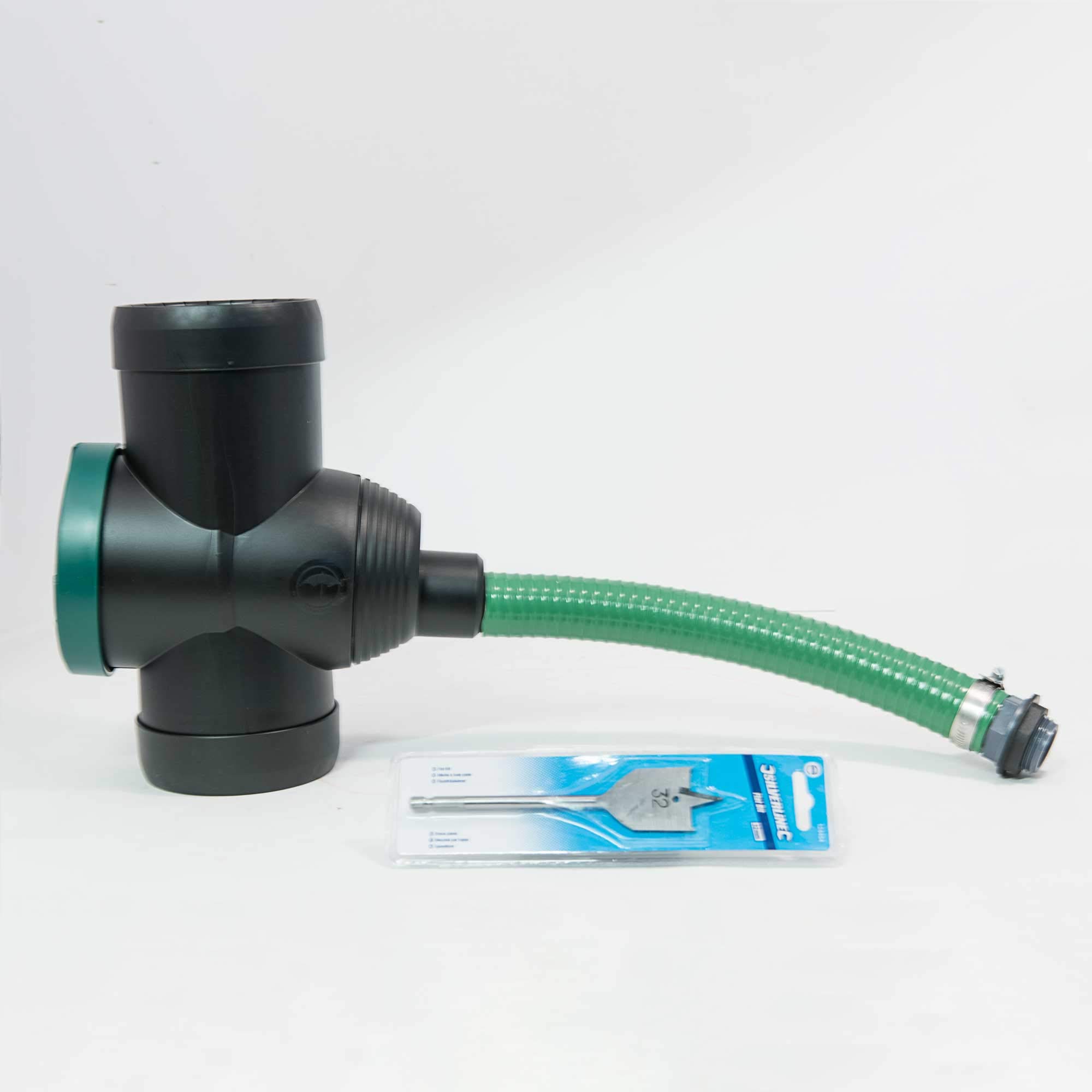3P Filter Collector Universal, Rainwater Diverter and Filter with link kit - Ideal for Water Butts (Black)