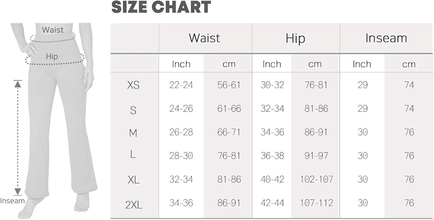 ODODOS Women's Boot-Cut Yoga Pants Tummy Control Workout Non See-Through Bootleg Yoga Pants: Clothing