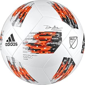 adidas MLS Glider Soccer Ball, White/Orange, Size 5