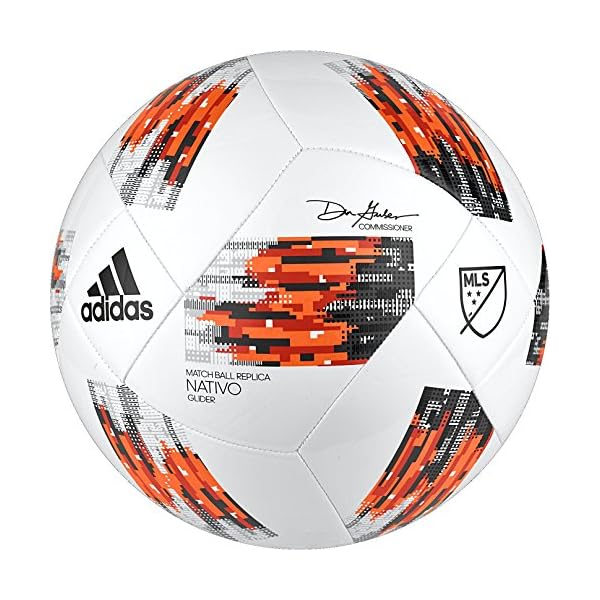 adidas MLS Glider Soccer Ball, White/Orange, Size 5