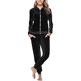 Totatuit Velour Tracksuit Womens Sweatsuit Set Long Sleeve Zip Up Jacket & Drawstring Sweatpants Outfit