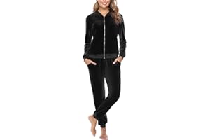 Totatuit Velour Tracksuit Womens Sweatsuit Set Long Sleeve Zip Up Jacket & Drawstring Sweatpants Outfit