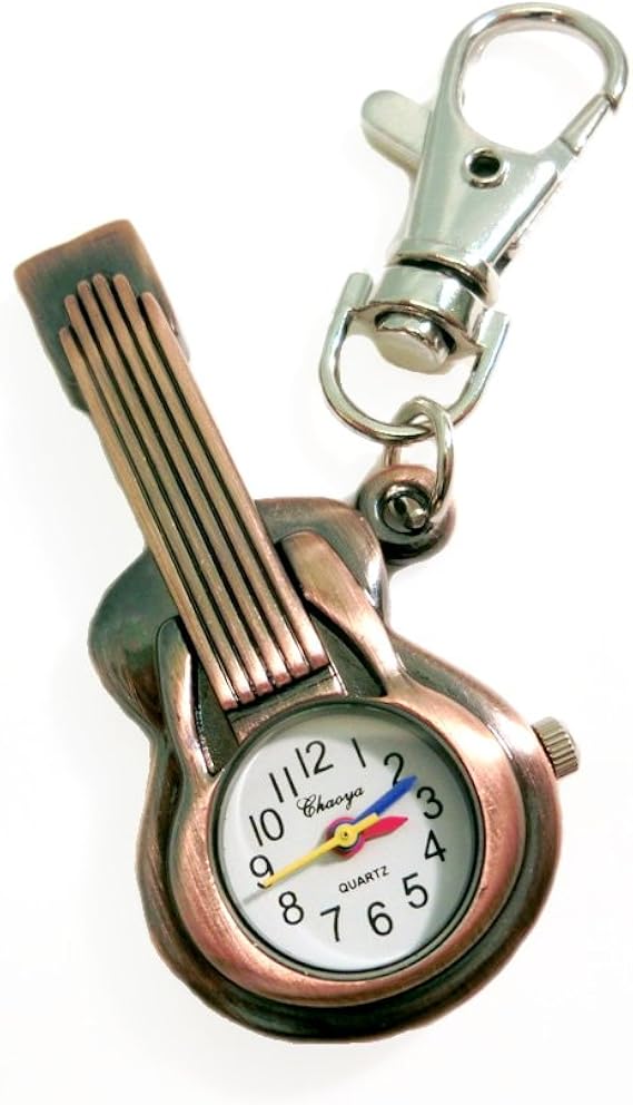 Amazon Co Jp アクセサリーの様なキーホルダーウォッチ アコスギター 全３色 ブロンズ 腕時計