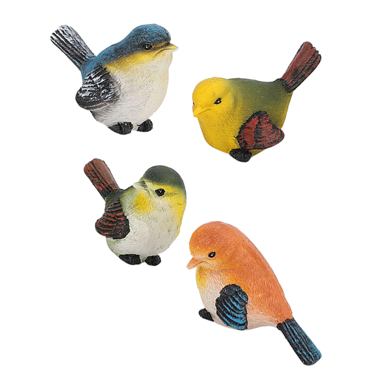 4 Pieces Resin Birds Animal Figurine Decoration, Lovely Natural Feeling Garden Statues, Lawn Garden Courtyard Bird Ornaments, Cute Bird Ornaments for Home Kindergarten Courtyard Office Hotel