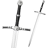 Munetoshi Foam High Density Fantasy Silver Medieval Long Sword Cosplay Costume Gift LARP