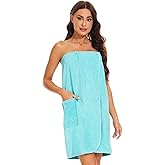Kniffi Shower Wrap Robe for Women Bath Body Towel Wrap Spa Soft bathrobe with Adjustable Snap Closure