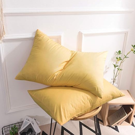 Amazon Com Mixinni Super Soft Pillow Shams Solid Gold King Pillow