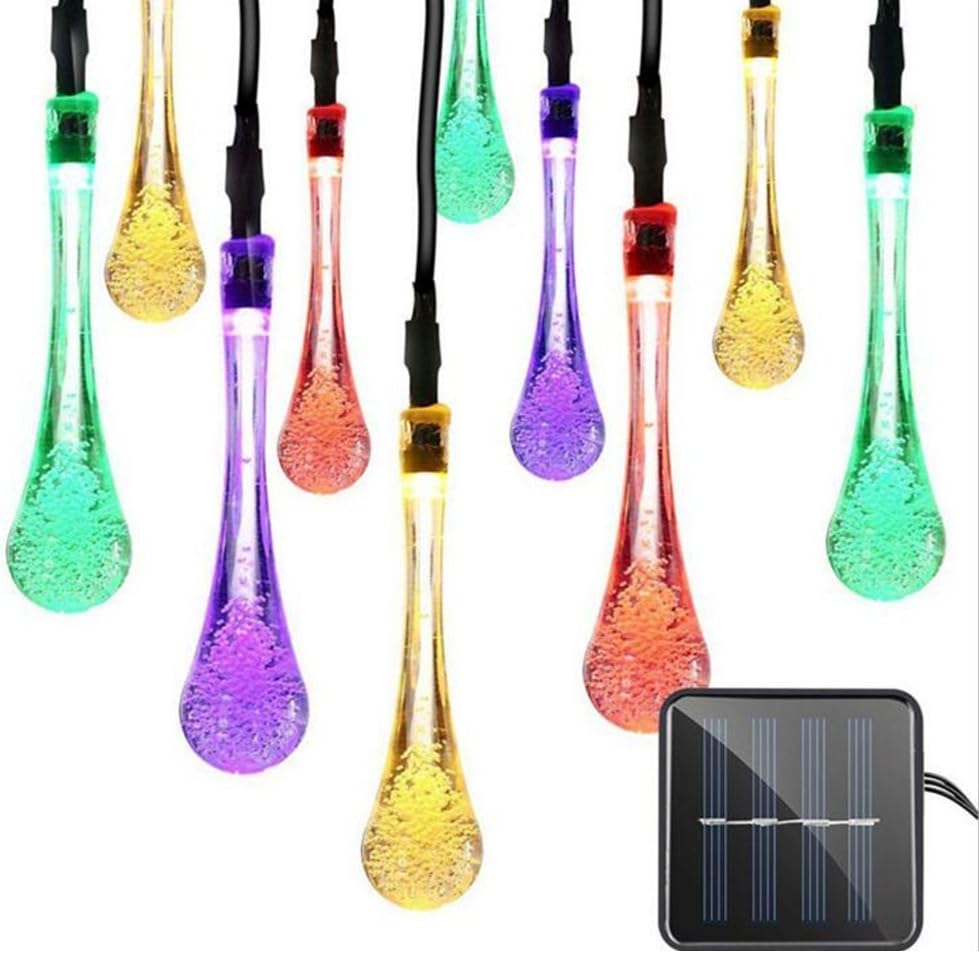 Artitan Solar String Lights 20 LED 15FT Garden Lights Crystal Fairy Lights Waterproof IP65 Raindrop Decorative Lights for Christmas Easter Halloween Garden Home Wedding Party